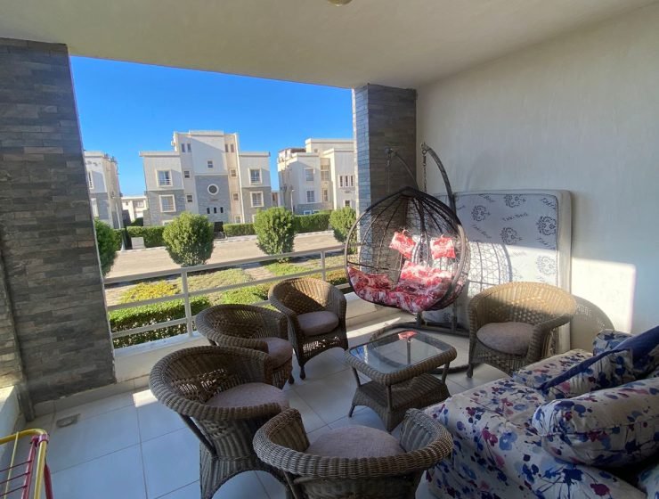 شالية ثلاث غرف واتنين حمام مكيف بالكامل في أمواج الساحل الشمالي